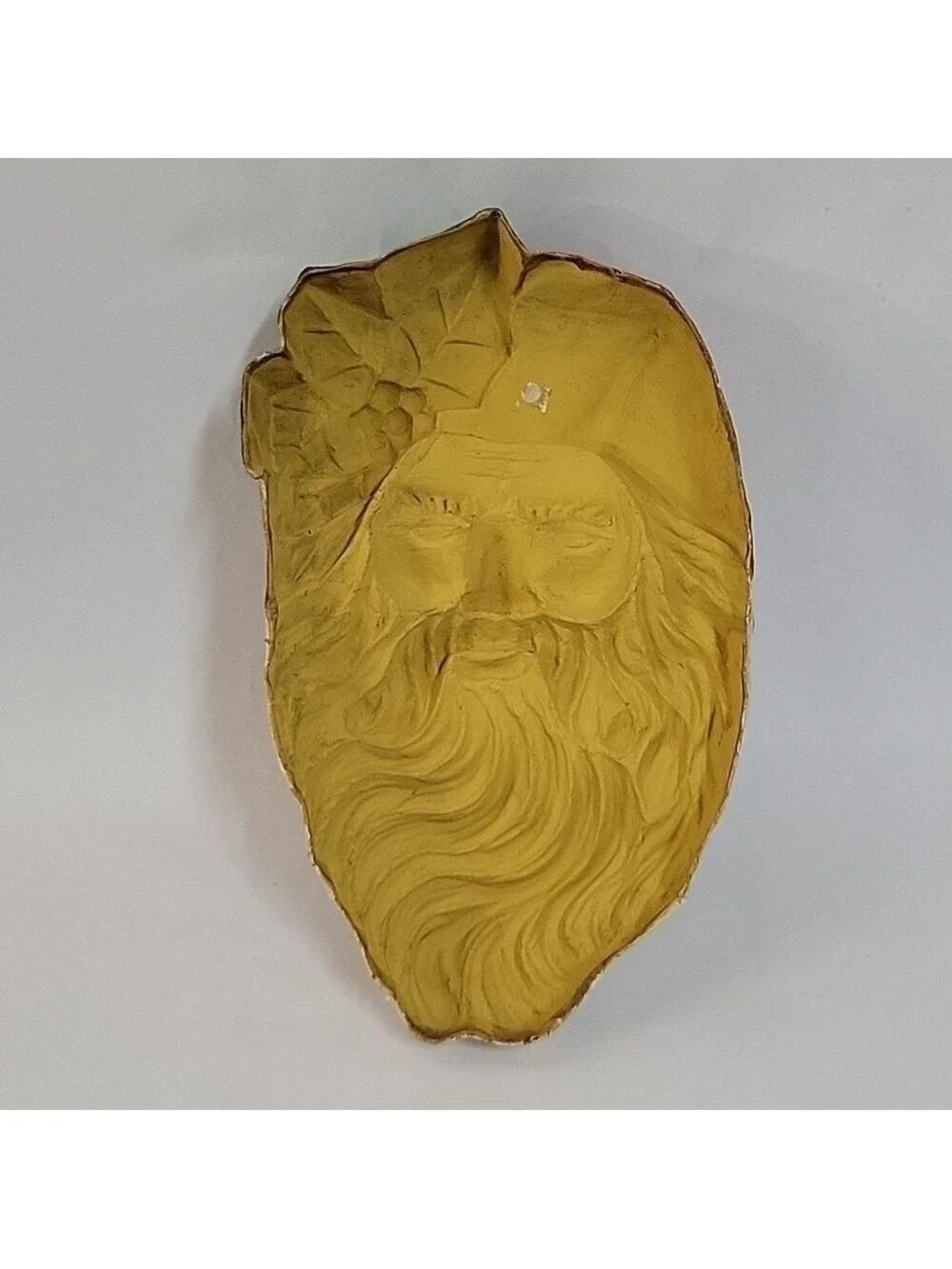 Vtg Large Paper Mache Santa Face Wall Hanging, Display